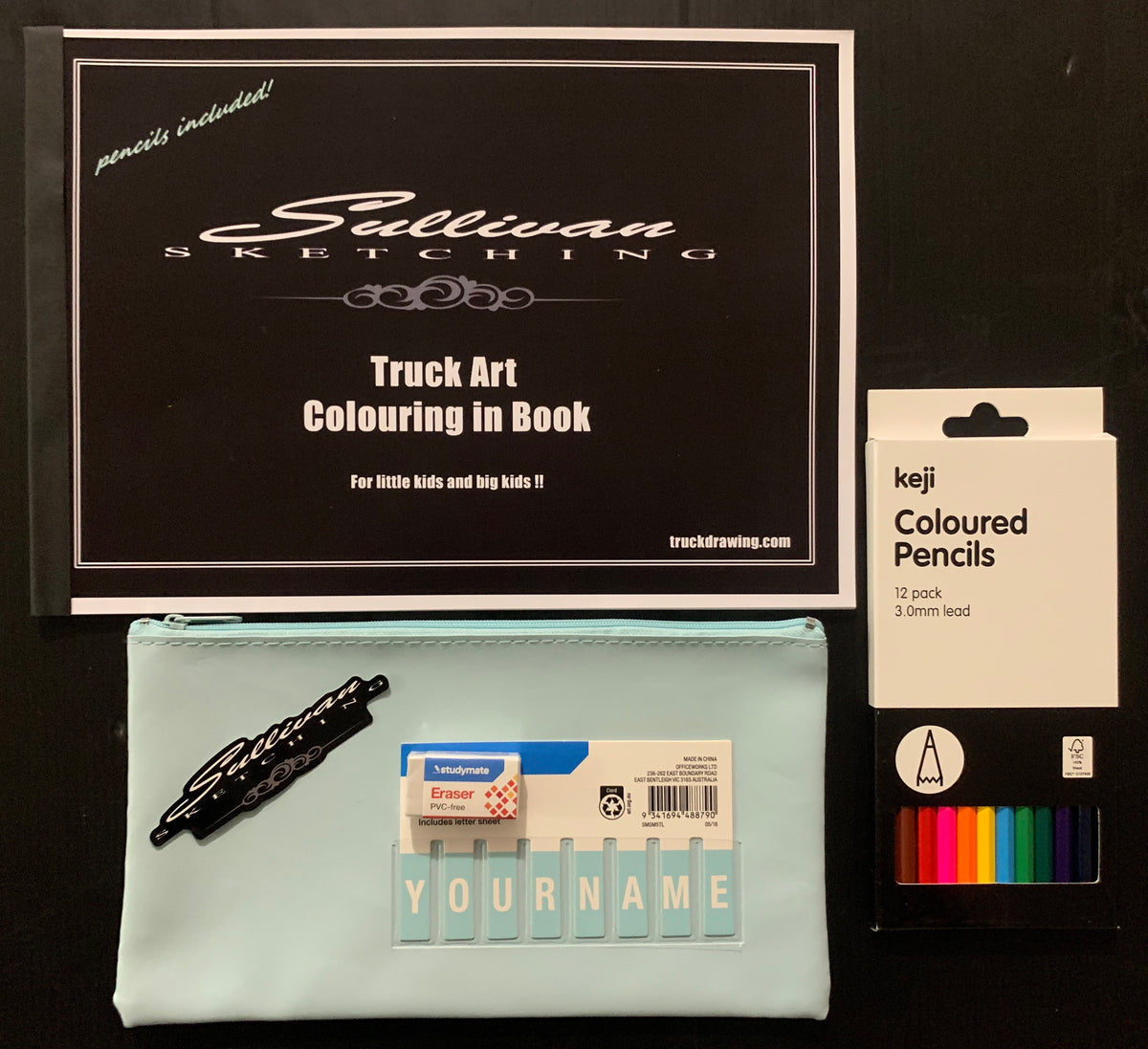 Truck colouring book - mint blue *shipping included* ??? SullivanSketching