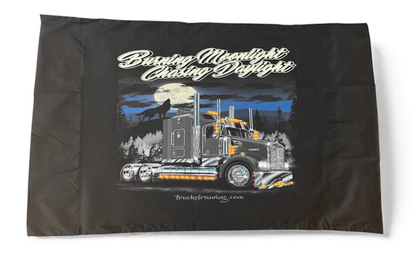 Burning moonlight pillow case